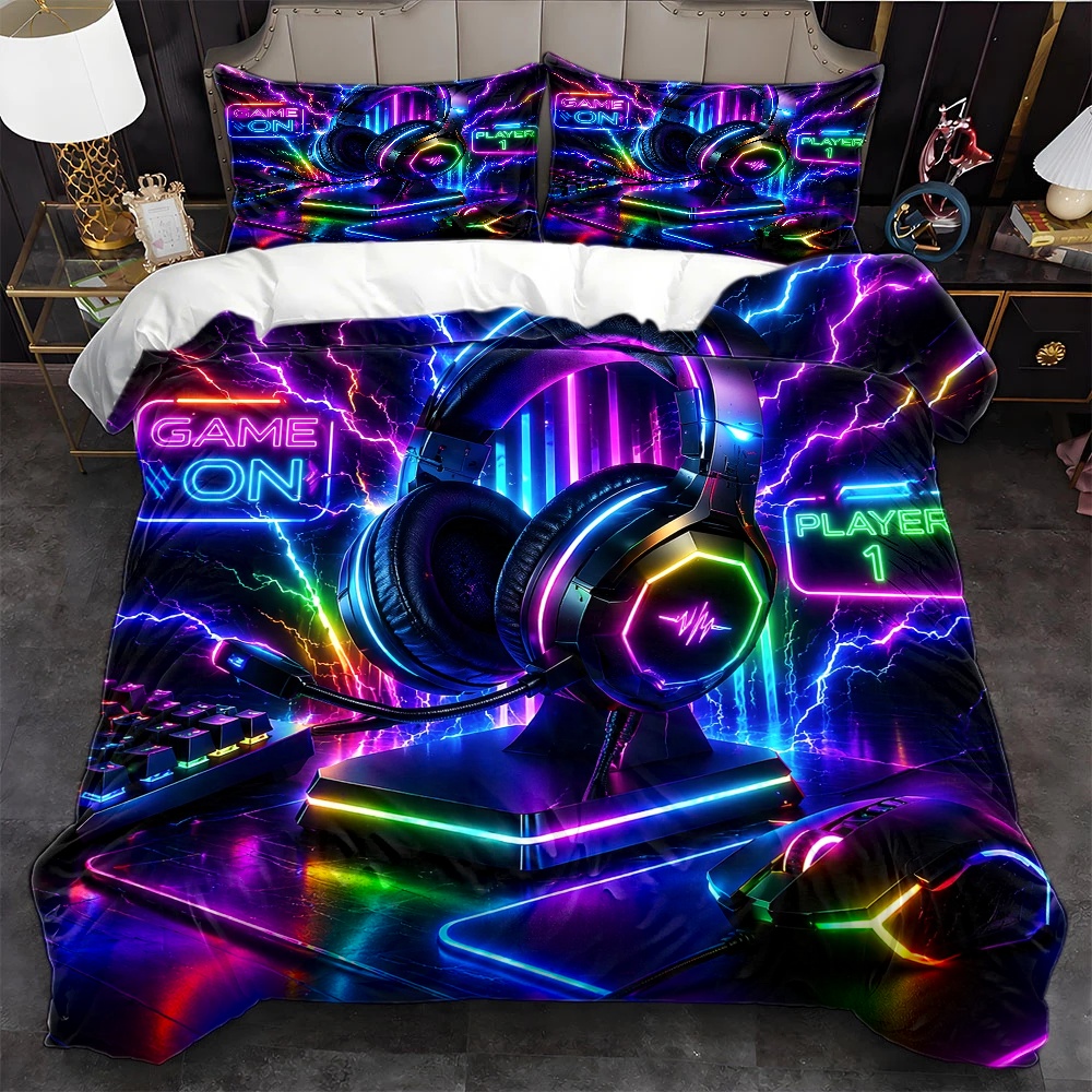 Esports Gaming Bed - Set Selimut Gaya Neon E-Sports 3