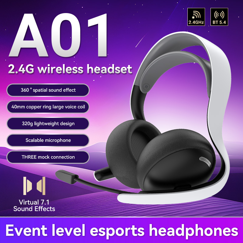 Esports Gaming Mobile - Headset Gaming 2.4G Wireless/Wired/BT A01 untuk