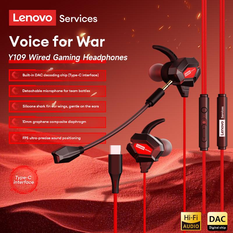 Esports Gaming Mobile - Lenovo Y109 Headset Gaming Berkabel Headphone