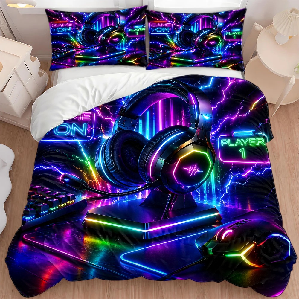 Set Selimut Gaya Neon E-Sports - Esports Gaming Bed ulasan dan harga