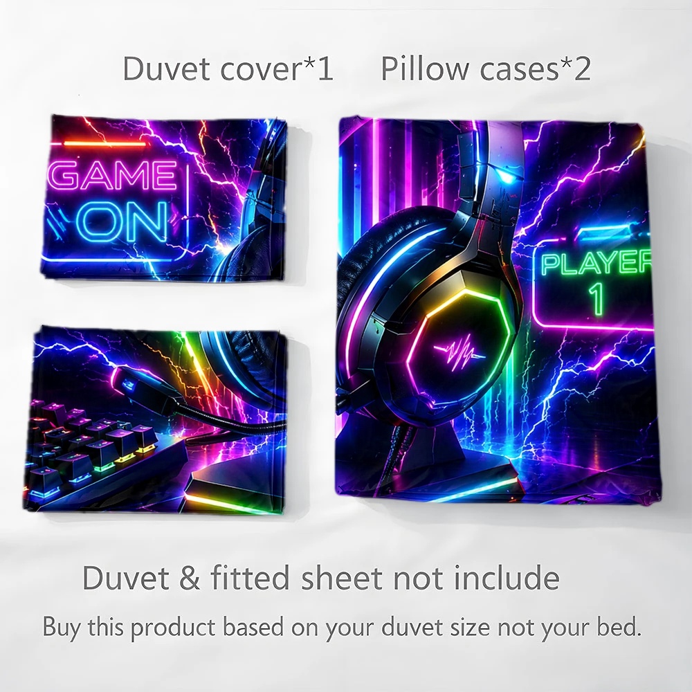 Set Selimut Gaya Neon E-Sports - Esports Gaming Bed ulasan dan harga