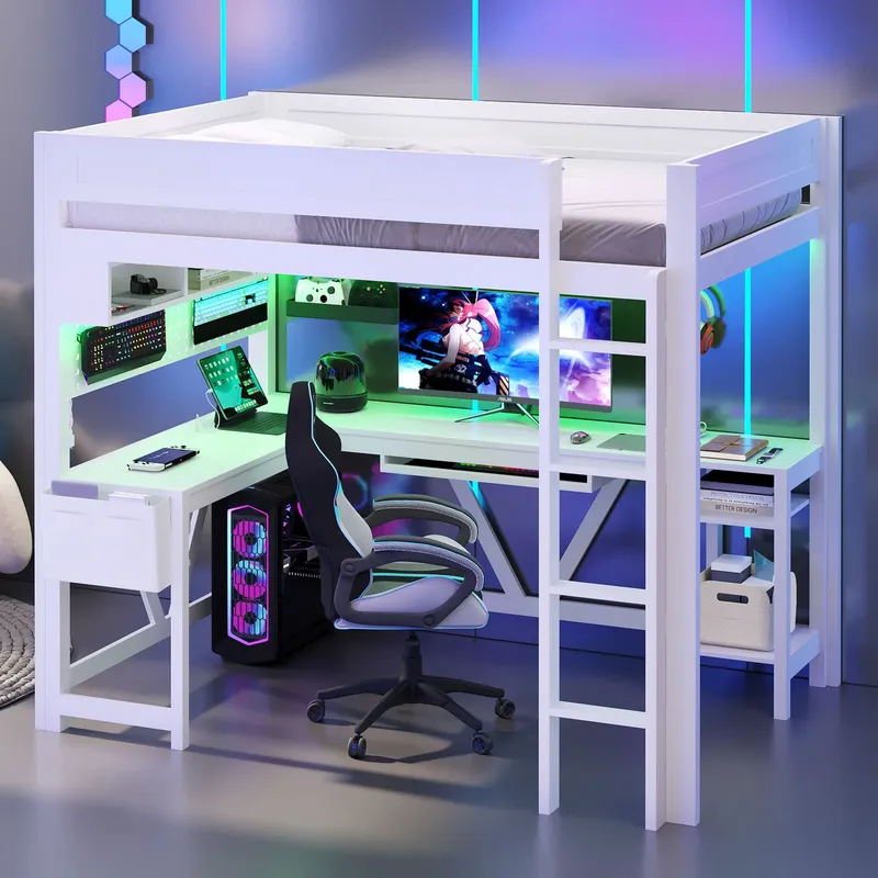Tempat Tidur Loft Gaming Putih - Esports Gaming Bed ulasan dan harga